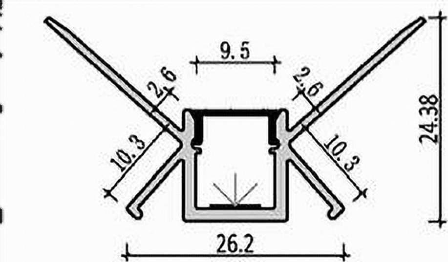 PROFILO IN ALLUMINIO 2 MT CARTONGESSO ANGOLO INTERNO STRIP LED STRISCE AL-26 - 3