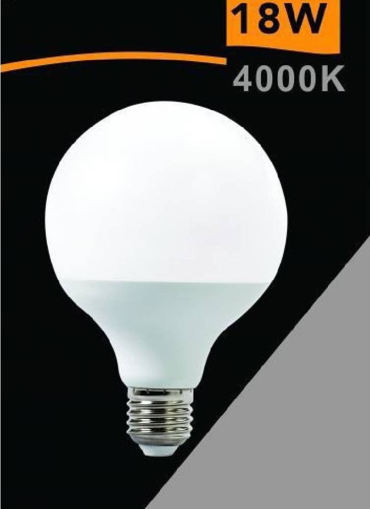 LAMPADINA LED E27 G95 18W FORMA A GLOBO LUCE BIANCA CALDA FREDDA NATURALE G95-09 - 4