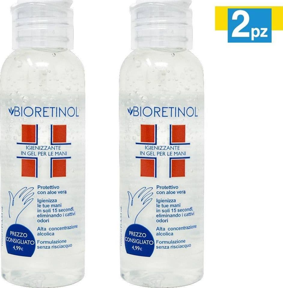 SET 2 GEL DISINFETTANTE MANI CON ALCOOL DISINFETTA IGIENIZZANTE PROTETTIVO 100ML