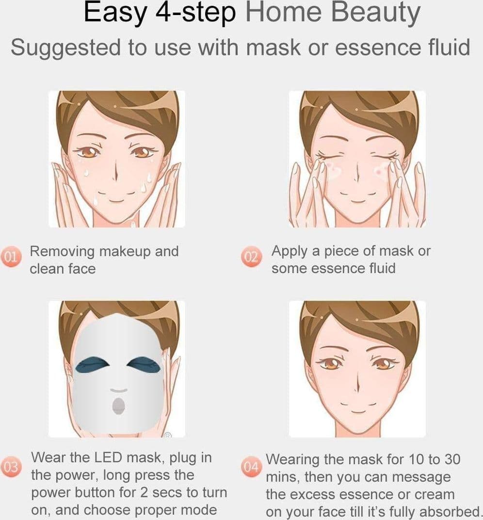 MASCHERA VISO FOTOTERAPIA SPETTRO BELLEZZA ACNE PELLE ANTI RUGHE RADIOFREQUENZA - 7