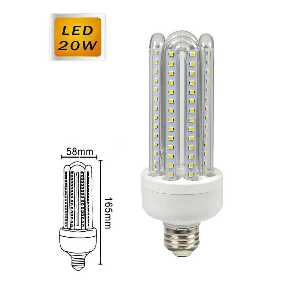 LAMPADINA LED E27 20W LUCE BIANCA FREDDA 6500K CALDA 3000K NATURALE 4000K 4U03T - 2
