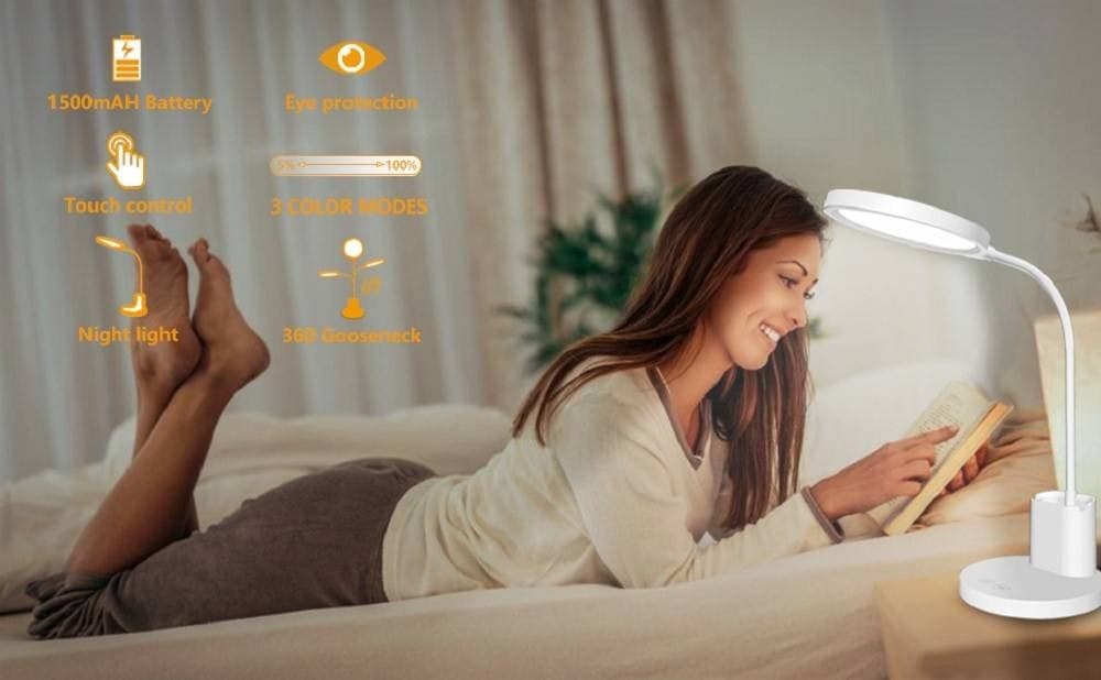 LAMPADA TAVOLO FLESIBILE LED RICARICABILE PORTACELLULARE DIMMERABILE 10W LS-TD01 - 15