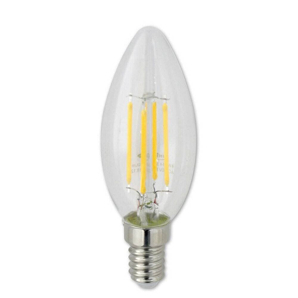 LAMPADINA LED A FILAMENTO E14 4W CANDELA LUCE NATURALE FREDDA CALDA 440LM C35T - 2