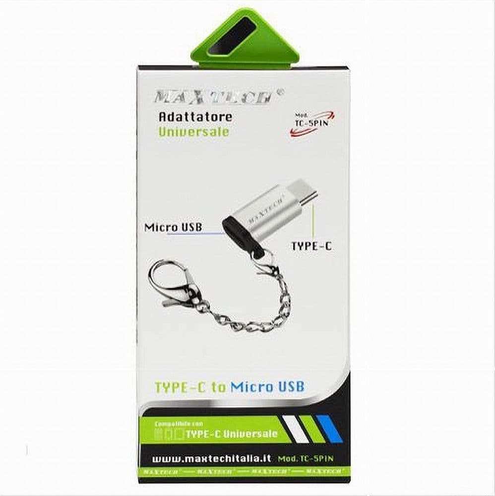 ADATTATORE CONVERTITORE DA TYPE-C A MICRO USB UNIVERSALE 5PIN SMARTPHONE TC-5PIN - 4