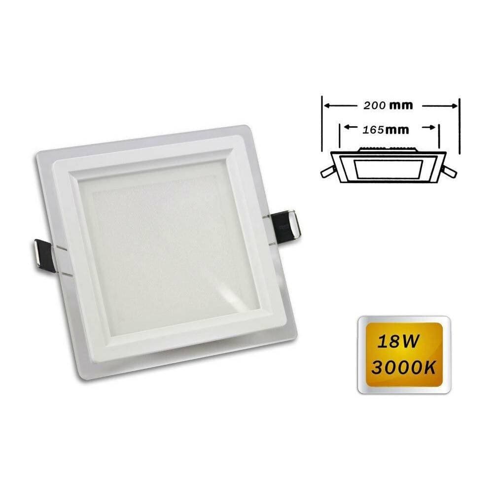 PANNELLO LED SLIM INCASSO QUADRATO 18 WATT LUCE 4000K 6500K 3000K 265V P-165EQ - 4