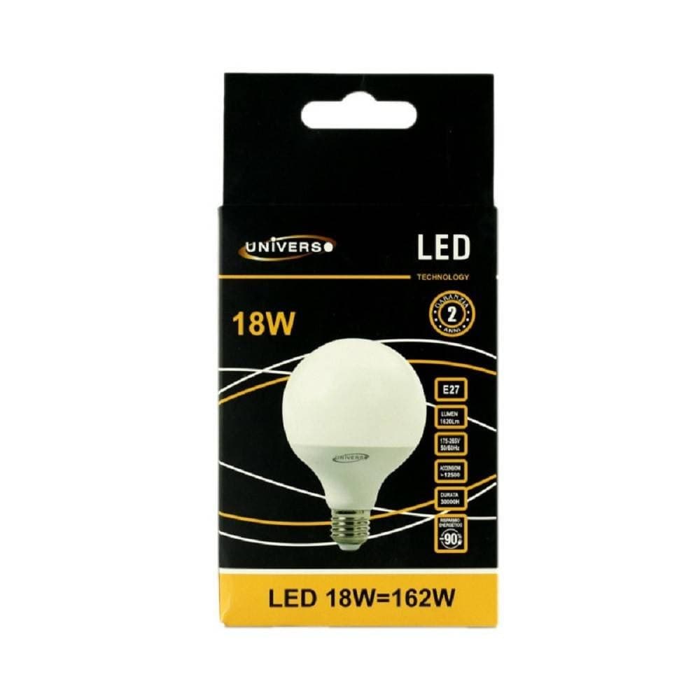 LAMPADINA LED E27 A GLOBO G95 18 W LUCE BIANCO CALDO FREDDO NATURALE G95-02 - 2