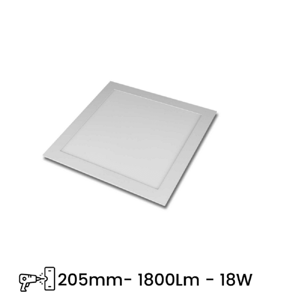 PANNELLO LED SLIM 18W INCASSO QUADRATO IN PVC LUCE CALDO FREDDO NATURALE P205AQ