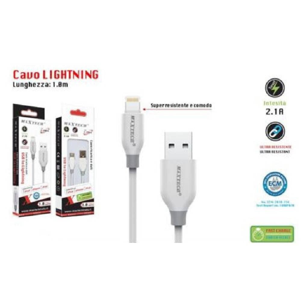 CAVO RICARICA DATI IPHONE IPAD IPOD LIGHTNING USB ALTA VELOCITA 1MT 2.1A F-IP024 - 2