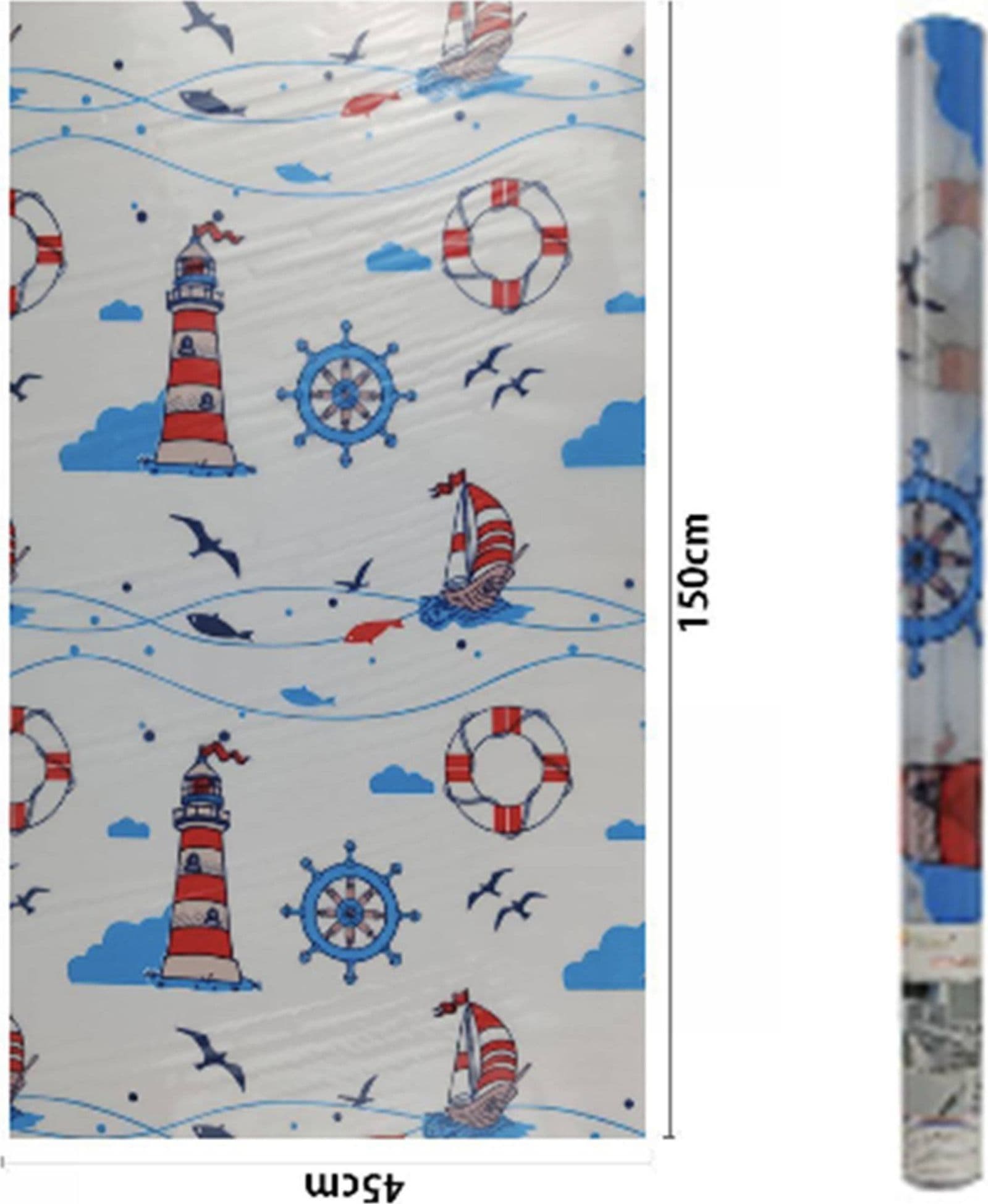 ROTOLO PELLICOLA PER FINESTRE DECORATIVA 3D FANTASIA MARE 45CMX2M ADESIVA VETRO