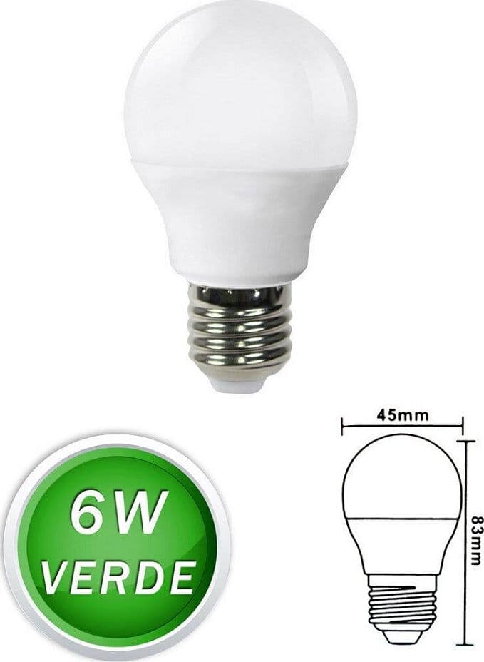 LAMPADINE LED SFERA 6 W E27 LUCE COLORATA VERDE BLU ROSSA LAMPADA GLOBO G45 – TrAdE Shop Traesio – bianco