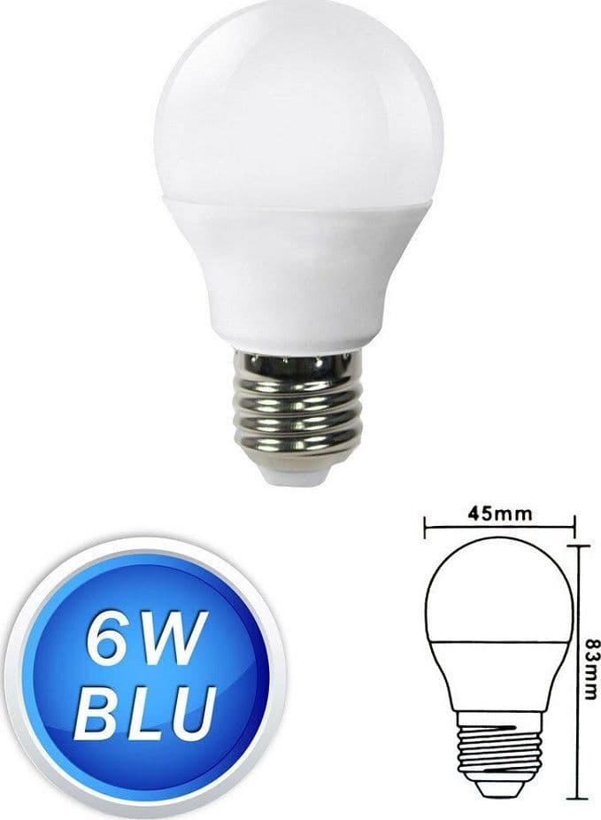 LAMPADINE LED SFERA 6 W E27 LUCE COLORATA VERDE BLU ROSSA LAMPADA GLOBO G45 - 4