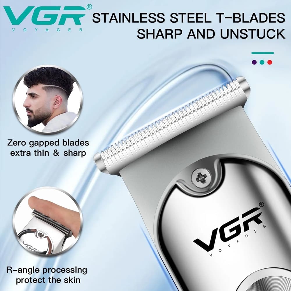 VGR V-071 Tagliacapelli Professionale Rasoio Trimmer Barber USB Ricaricabile - 11