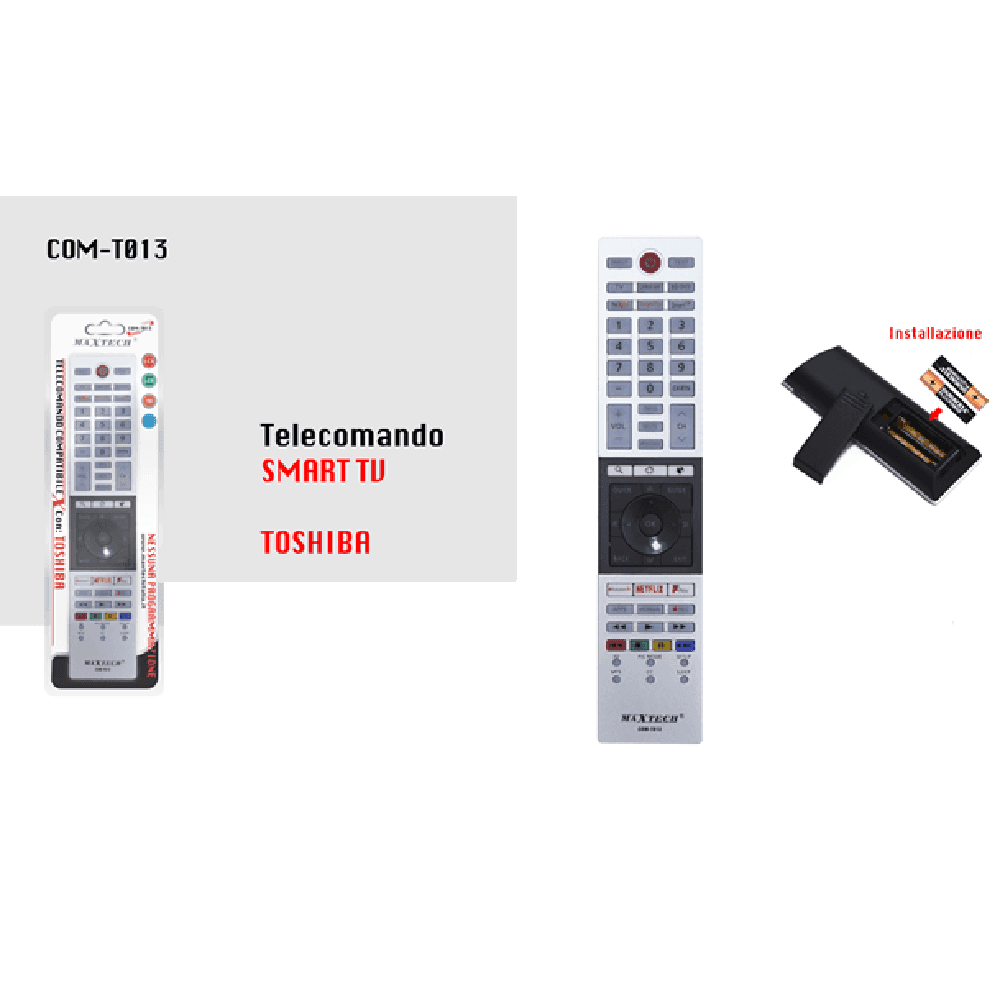 TELECOMANDO UNIVERSALE TV COMPATIBILE TOSHIBA SMART TV LCD LED NETFLIX COM-T013 - 2