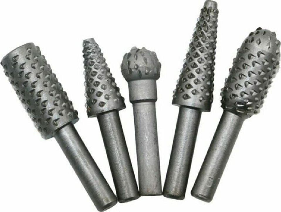 5 PUNTE FRESE PER MINI TRAPANO RASPA LEVIGATURA MODELLISMO INTAGLIO LEGNO 6 MM - 2