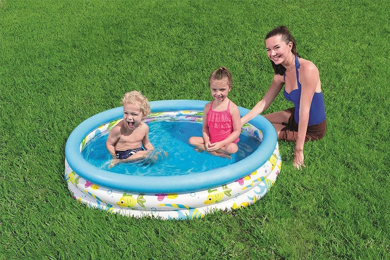 PISCINA ROTONDA 122X25CM GONFIABILE FUORITERRA PER BAMBINI GIARDINO 3 ANELLI 51226 - 12