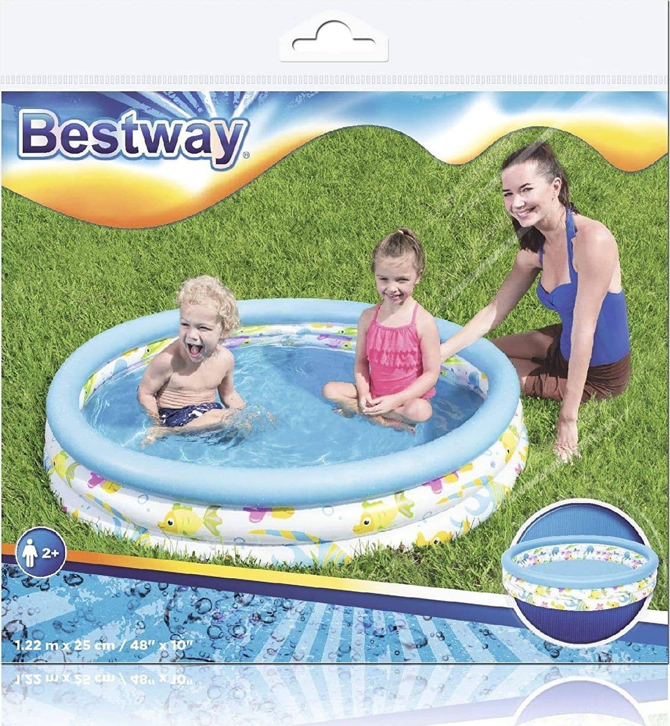 PISCINA ROTONDA 122X25CM GONFIABILE FUORITERRA PER BAMBINI GIARDINO 3 ANELLI 51226 - 13