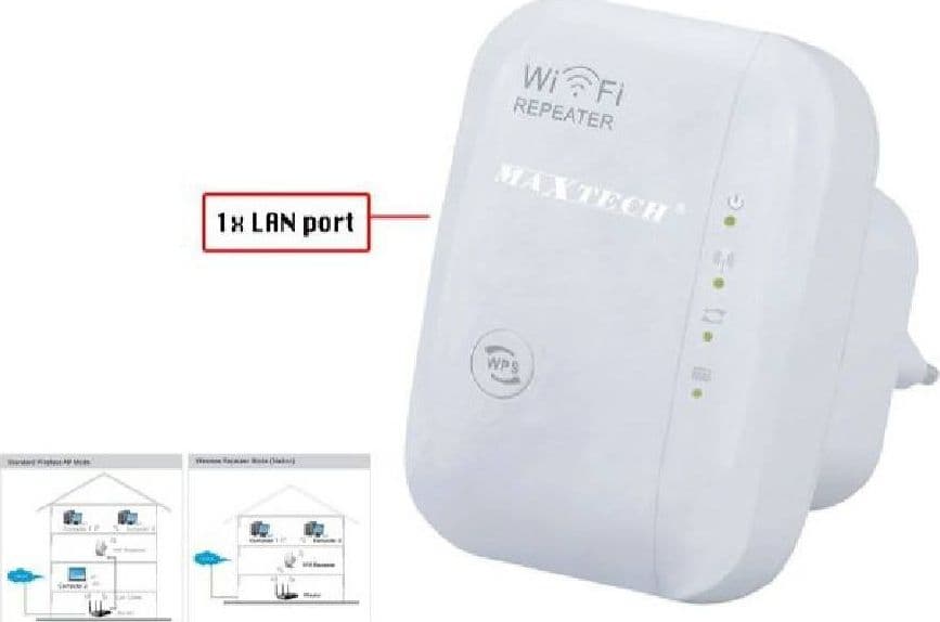 RIPETITORE AMPLIFICATORE DI SEGNALE WIRELESS RANGE EXTENDER 300MBPS WIFI LV-WR03 - 3