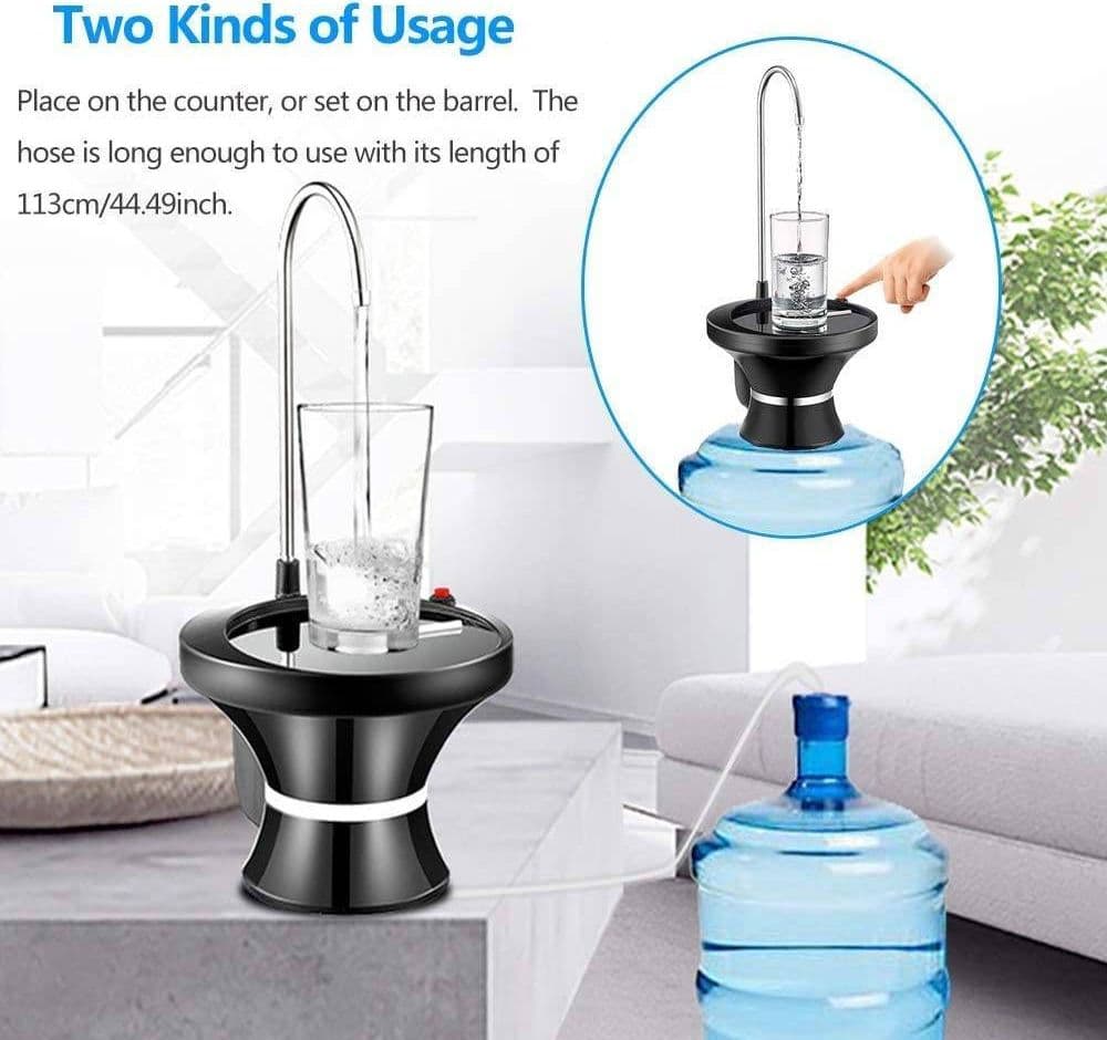 DISPENSER EROGATORE D'ACQUA RUBINETTO CON BASE PER BOCCIONI RICARICABILE USB - 8