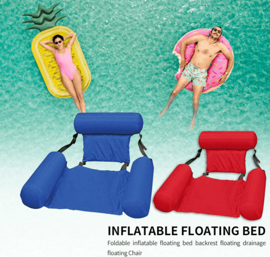 SEDIA A SDRAIO GONFIABILE AMACA PER MARE PISCINA GALLEGGIANTE PIEGHEVOLE 120CM - 13