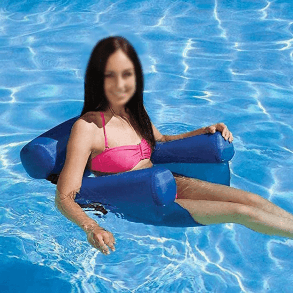 SEDIA A SDRAIO GONFIABILE AMACA PER MARE PISCINA GALLEGGIANTE PIEGHEVOLE 120CM - 9