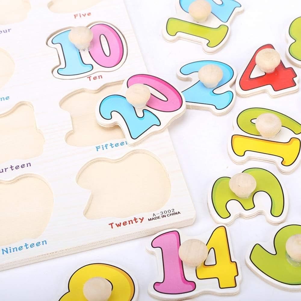 GIOCO GIOCATTOLO EDUCATIVO BAMBINI BIMBI PUZZLE 3D NUMERI LEGNO COLORATI CON POMELLI 52288 - 3