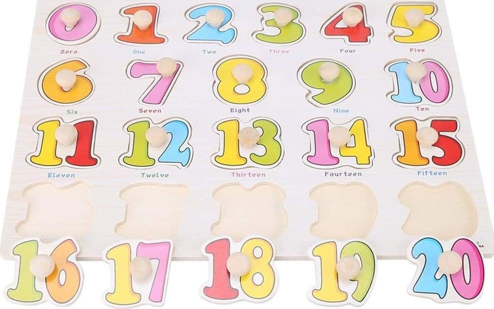 GIOCO GIOCATTOLO EDUCATIVO BAMBINI BIMBI PUZZLE 3D NUMERI LEGNO COLORATI CON POMELLI 52288 - 5