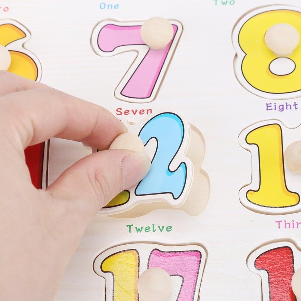 GIOCO GIOCATTOLO EDUCATIVO BAMBINI BIMBI PUZZLE 3D NUMERI LEGNO COLORATI CON POMELLI 52288 - 6