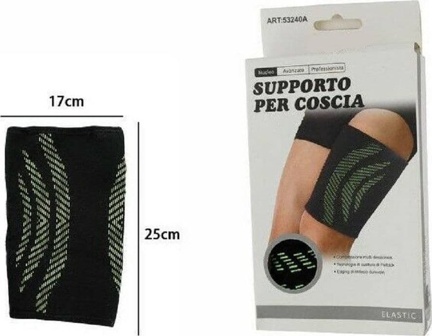 TUTORE GAMBA COSCIA QUADRICIPITI FASCIA ELASTICA ORTOPEDICA DISTORSIONE