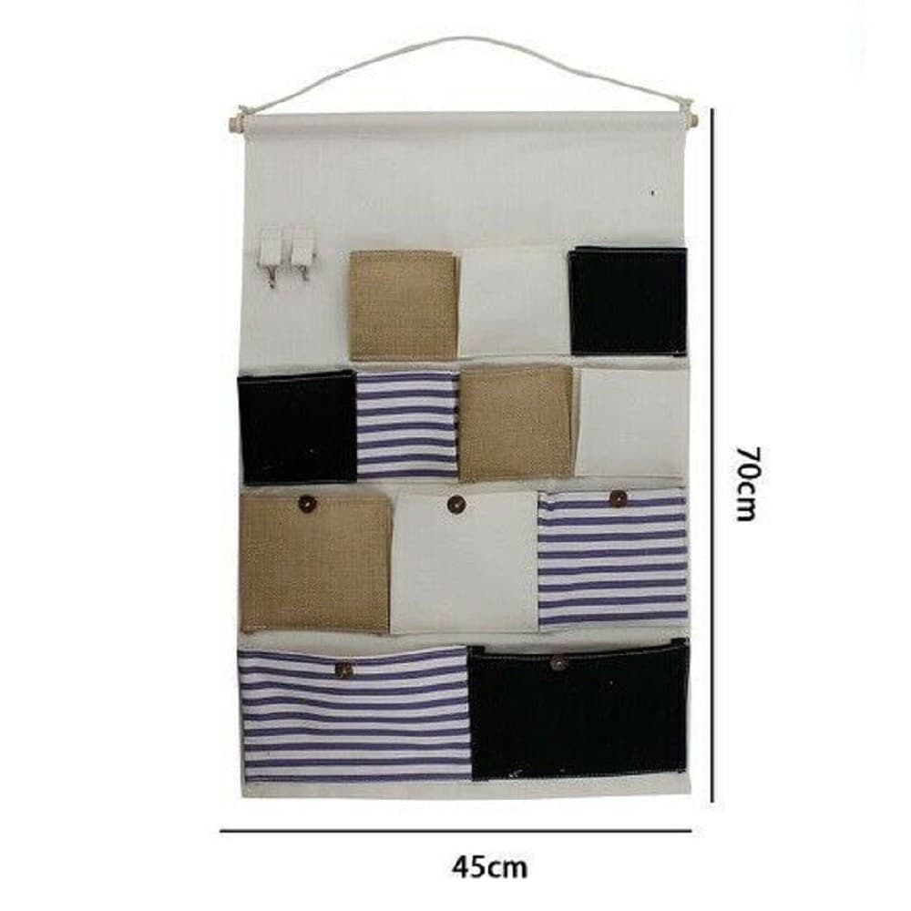 PORTA OGGETTI ORGANIZER DA APPENDERE 12 TASCHE IN TESSUTO BAGNO CAMERA 10482 - 2