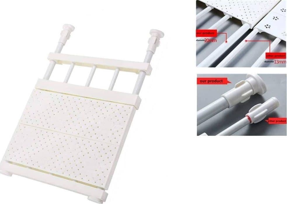 SCAFFALE TELESCOPICO PER ARMADIO REGOLABILE 24CM ALLUNGABILE DA 50-80 CM ACCIAIO - 9