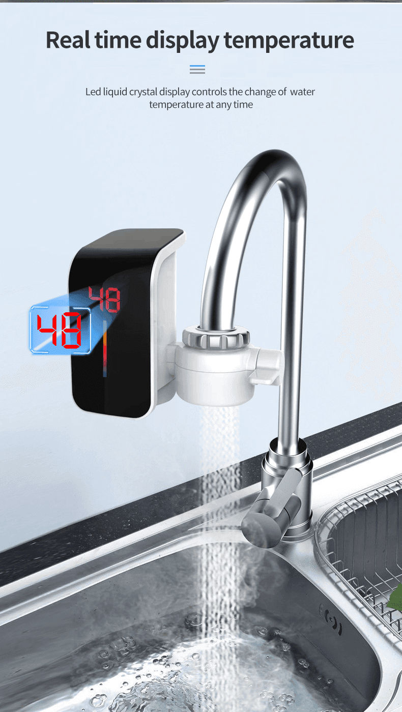 RUBINETTO ELETTRICO PER ACQUA CALDA ISTANTANEA SENZA CALDAIA CON DISPLAY FO-J07 - 4