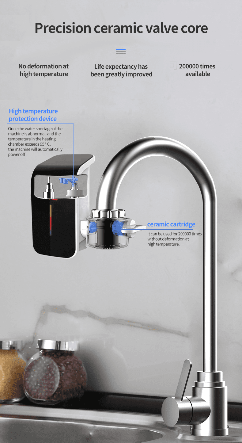 RUBINETTO ELETTRICO PER ACQUA CALDA ISTANTANEA SENZA CALDAIA CON DISPLAY FO-J07 - 5