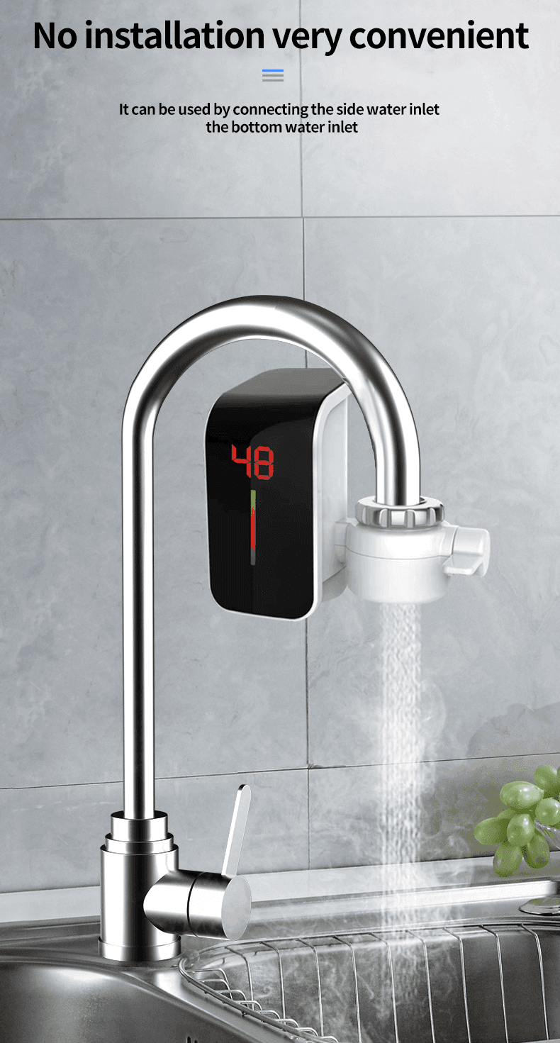 RUBINETTO ELETTRICO PER ACQUA CALDA ISTANTANEA SENZA CALDAIA CON DISPLAY FO-J07 - 9
