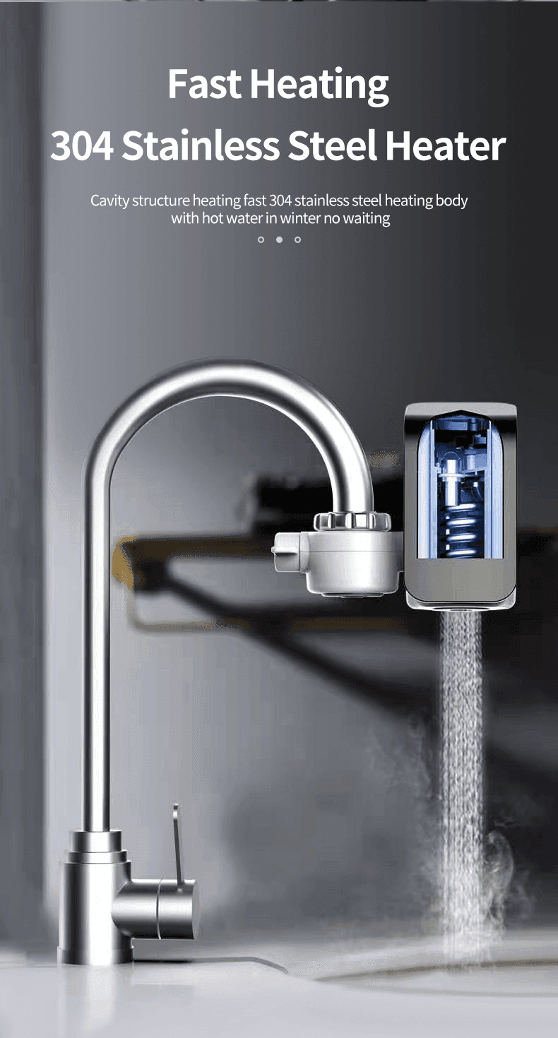 RUBINETTO ELETTRICO PER ACQUA CALDA ISTANTANEA SENZA CALDAIA CON DISPLAY FO-J07 - 10