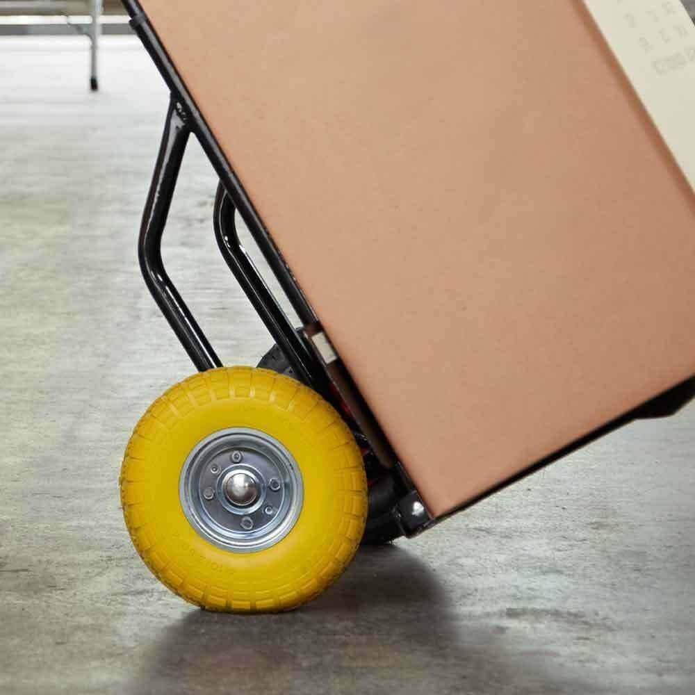 RUOTA PIENA ANTIFORATURA PU GIALLA CARRELLO CARRIOLA 25CM CERCHIO IN ACCIAIO - 5