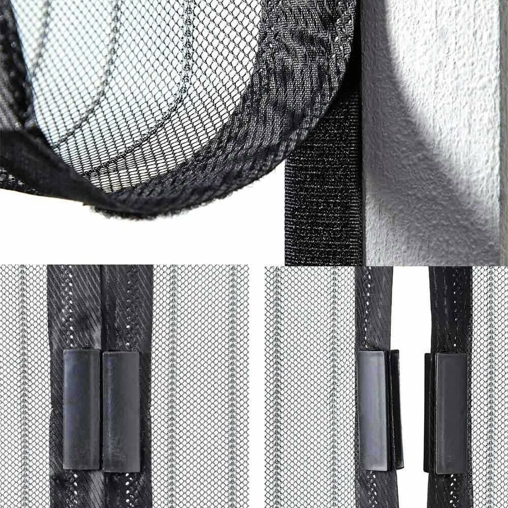 TENDA ZANZARIERA MAGNETICA CALAMITA ERMETICA PORTA FINESTRE CAMPER 110X220CM NERO - 5