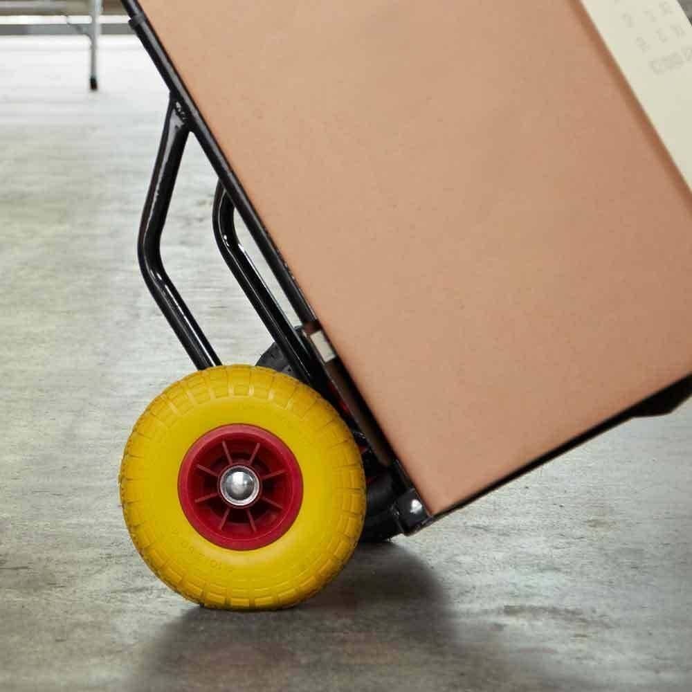 RUOTA PIENA ANTIFORATURA PU GIALLA CARRELLO CARRIOLA 25CM CERCHIO IN PLASTICA - 5