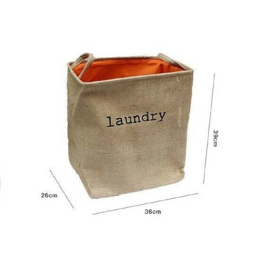 CESTO CONTENITORE PORTA BIANCHERIA BUCATO CON MANICI IN TESSUTO BAGNO 10020