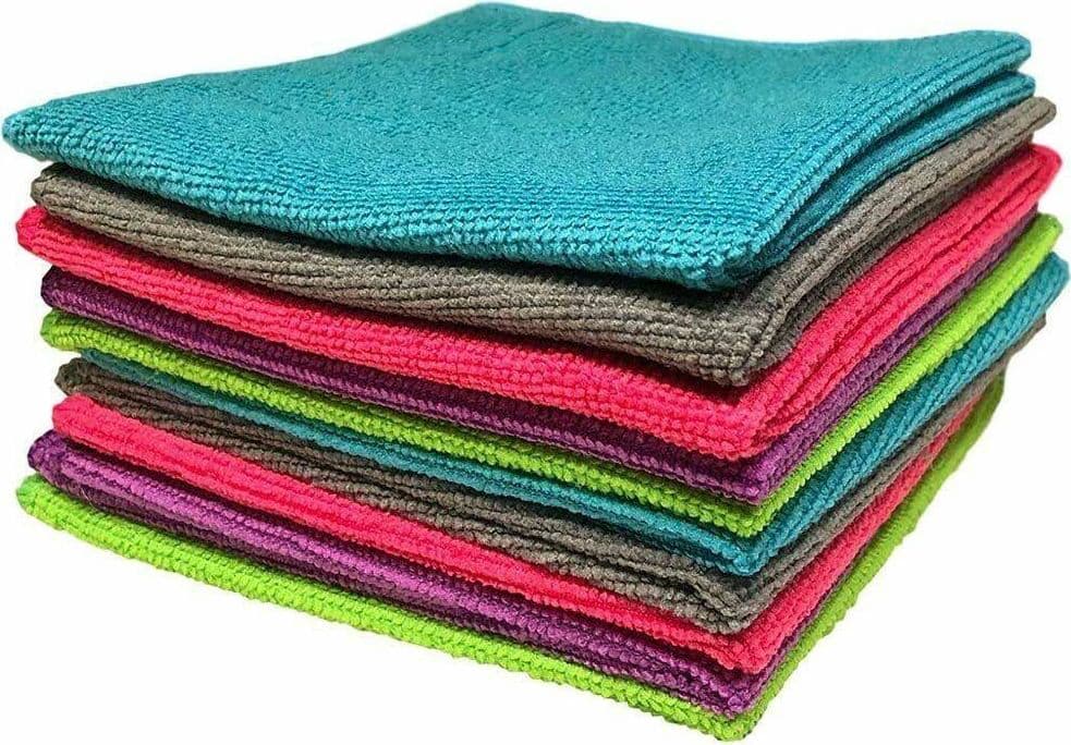24 PANNI MICROFIBRA 30X30CM PANNO PULIZIA MULTIUSO LAVAGGIO AUTO ASCIUGAMANO - 5