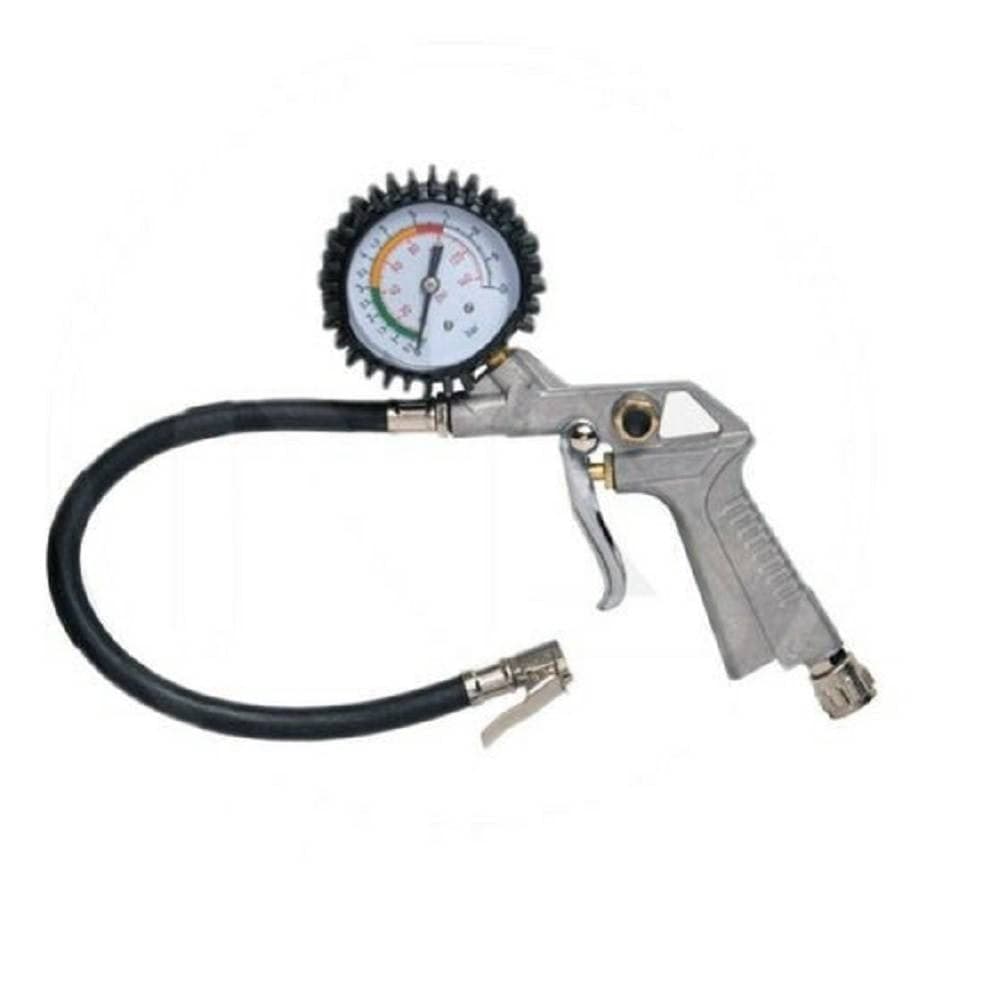 PISTOLA COMPRESSORE PER GONFIAGGIO PNEUMATICI CON MANOMETRO GOMME BAIONETTA - 2
