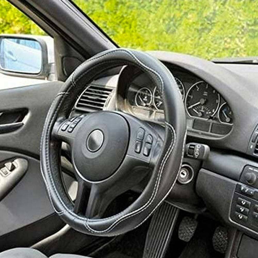 COPRIVOLANTE UNIVERSALE AUTO IN ECOPELLE COPERTURA STERZO MACCHINA CAMPER 38CM - 2