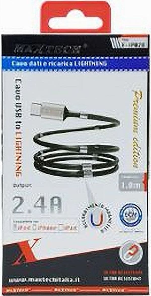 CAVO USB RICARICA TRASFERIMENTO DATI A LIGHTNING 2.4A 1MT IPHONE IPAD F-IP028 - 3