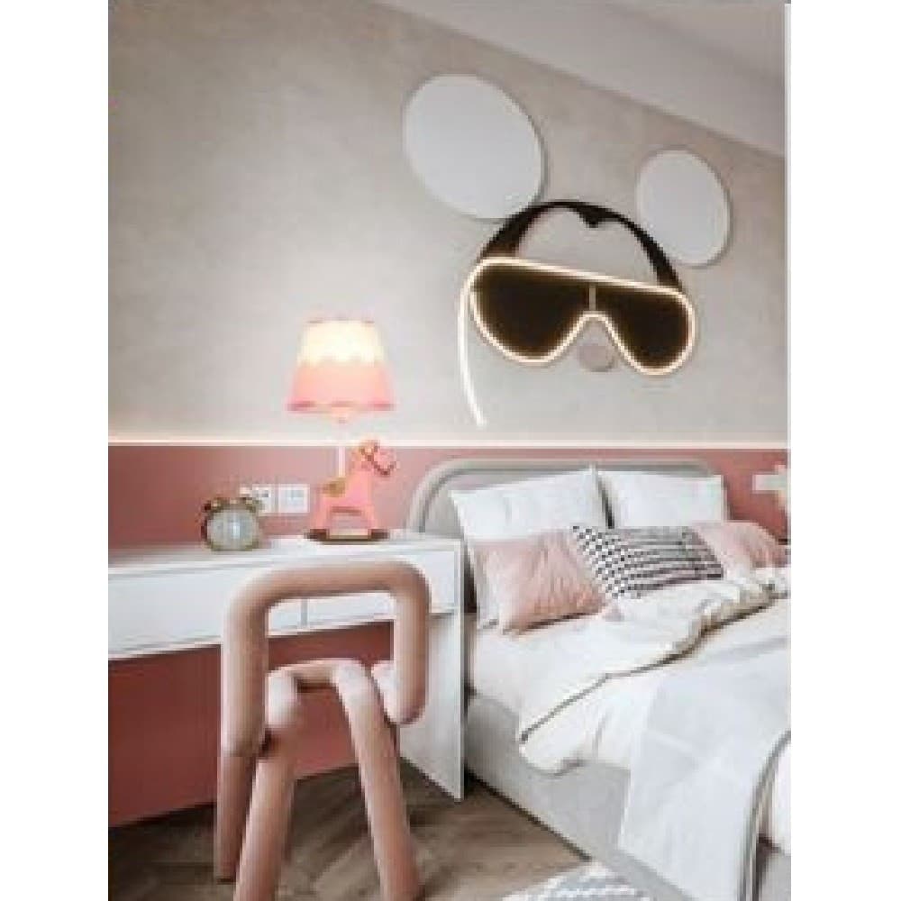 LAMPADA DA COMODINO SCRIVANIA CAMERETTA BIMBA BIMBO CAVALLO A DONDOLO E27 D09 - 5