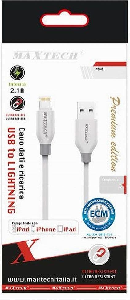 CAVO DATI DA USB A CONNETTORE LIGHTNING RICARICA 2.1A 1.5 MT PER IPHONE F-IP029 - 3
