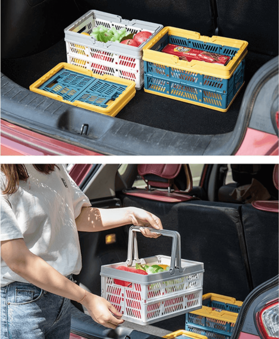 CESTO CONTENITORI CESTINO PORTAOGGETTI ORGANIZER CASSETTA PIEGHEVOLE IMPILABILE - 10