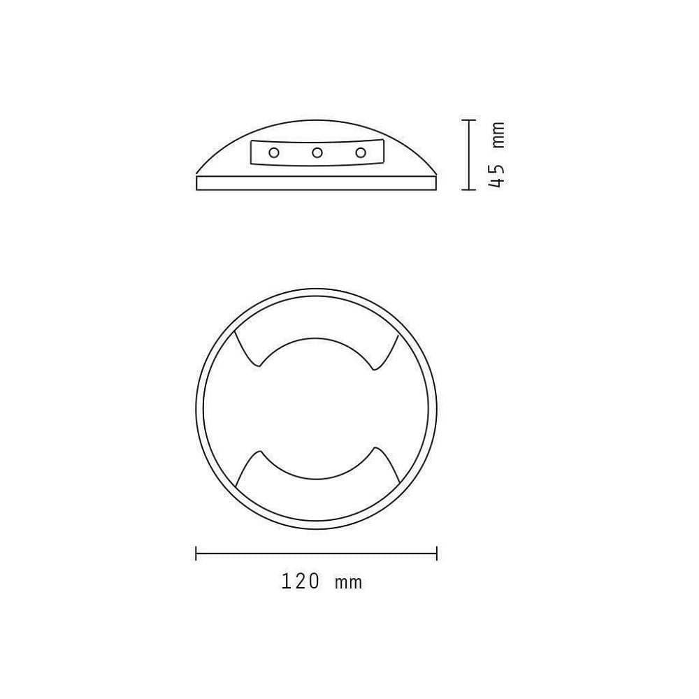 FARETTO SEGNAPASSI LED CALPESTABILE RADENTE LUCE NATURALE IP65 3W DOPPIO FASCIO - 6