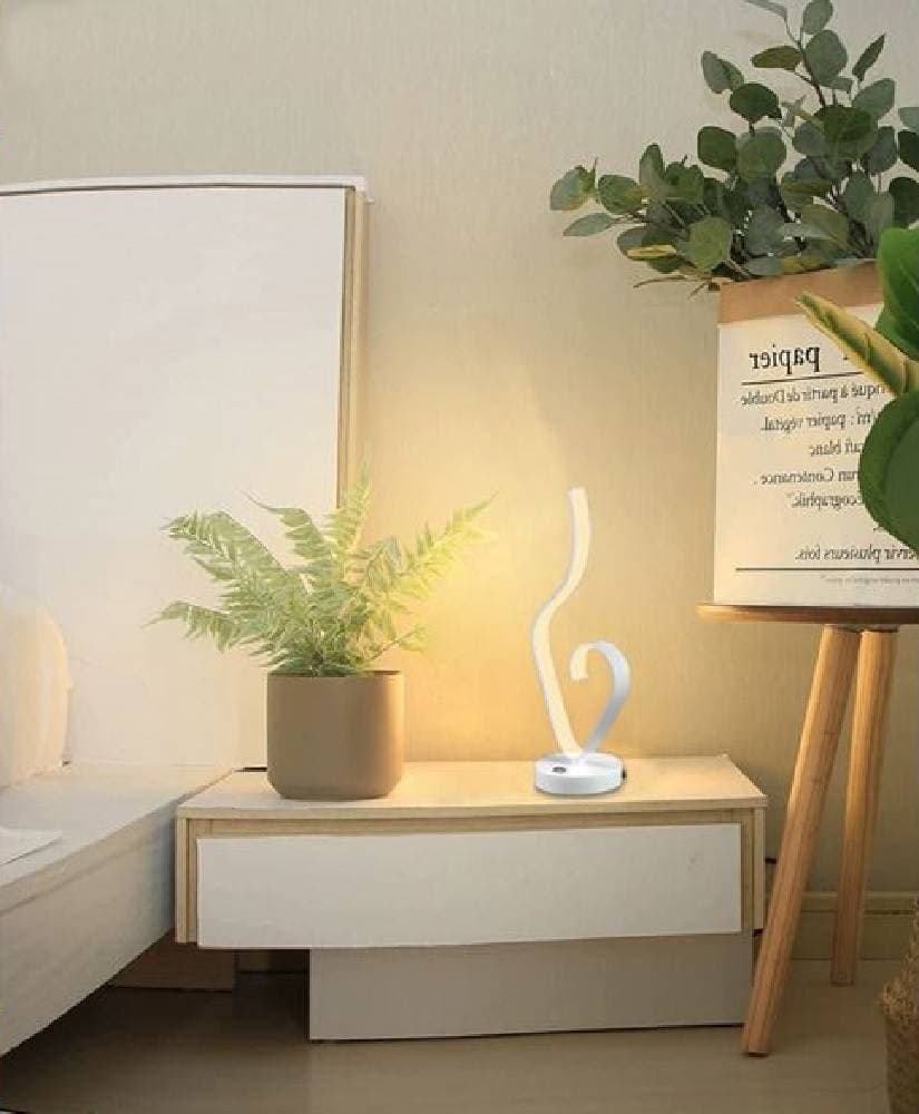 LUME DA COMODINO AD ONDA DESIGN MODERNO 10 W LAMPADA TAVOLO ABATJOUR 39X15 LUCE - 5