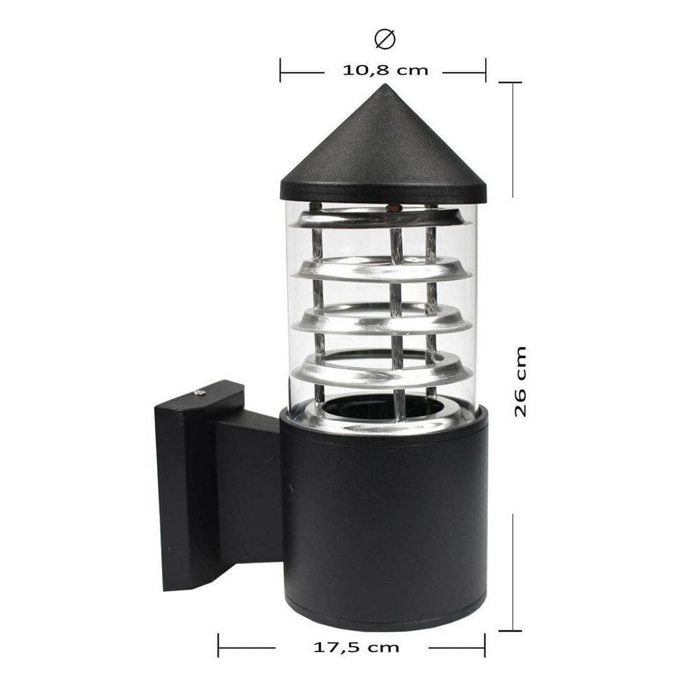 LAMPADA A PARETE PER ESTERNO IP55 LAMPIONCINO MURO GIARDINO TERRAZZO E27 ES25 - 4