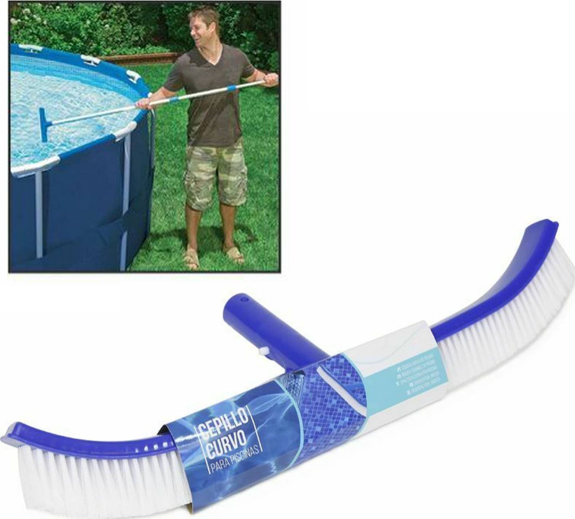 SPAZZOLA CURVA ANGOLARE PER PULIZIA ANGOLI FONDO E PARETI PISCINA SPAZZOLONE 40
