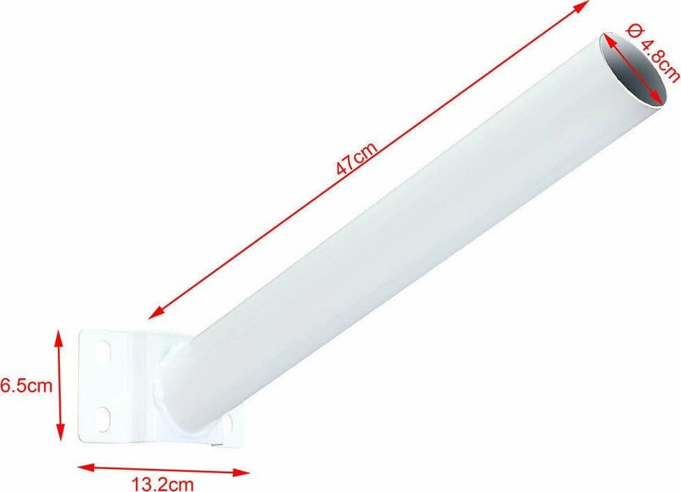 STAFFA PALO PER LAMPIONE SOLARE STRADALE SUPPORTO IN METALLO PARETE MURO 50CM - 5